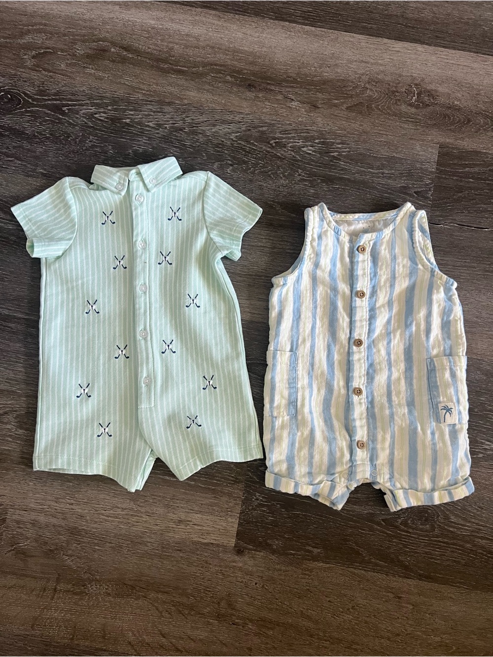 Cloud Island Baby Boy 6-9 mo Romper Bundle
